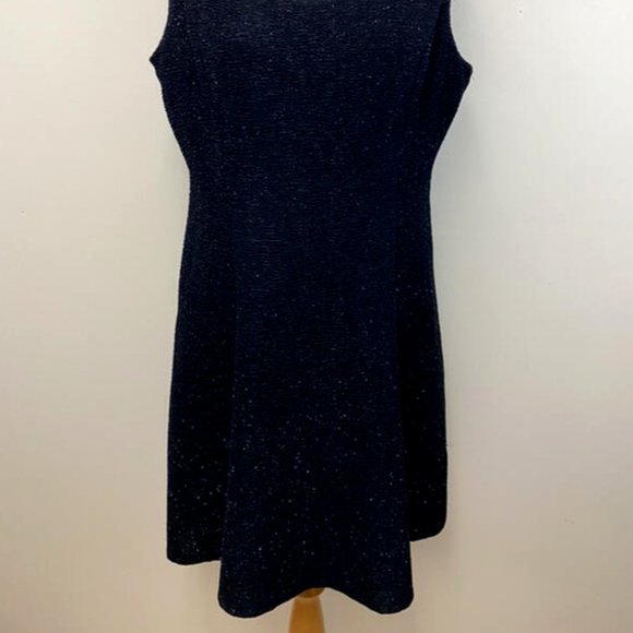 Alyx 18 Black Silver Glitter Sparkle Keyhole Cutout Neckline Dress Crinkle - Picture 2 of 6